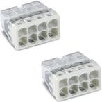WAGO - Lasklem - 8 Polig - 0.5-2.5mm2 - Wit - 2 Stuks, Doe-het-zelf en Verbouw, Elektra en Kabels, Ophalen of Verzenden, Nieuw