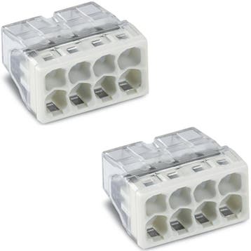 WAGO - Lasklem - 8 Polig - 0.5-2.5mm2 - Wit - 2 Stuks, Doe-het-zelf en Verbouw, Elektra en Kabels, Ophalen of Verzenden, Nieuw