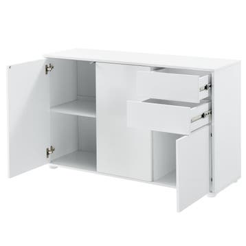 Commode Paarl druk en open 74x117x36 cm wit hoogglans, Verzenden, Nieuw