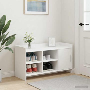 vidaXL Schoenenkast met opslag Wit 100 x 39,5 x 51 cm, Verzenden, Nieuw