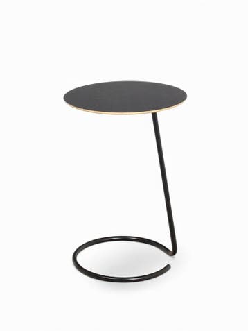 Orangebox Lapwing-H tafel, zwart gebeitst eiken, Ø48cm, Overige plaatsen, Ophalen of Verzenden, Gebruikt, Tafel
