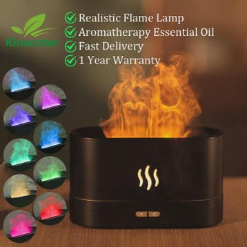 Vlam Effect Aroma Diffuser Luchtbevochtiger met LED Verlicht, Witgoed en Apparatuur, Verzenden, Nieuw