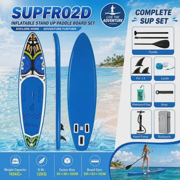 Opblaasbaar Stand Up Paddle Board (SUP) 335cm - Compleet met, Verzenden, Nieuw