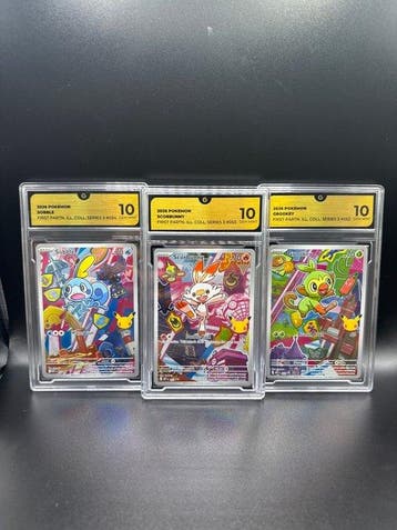 Pokémon - 3 Graded card First Partner Series 2 Set, Nieuw