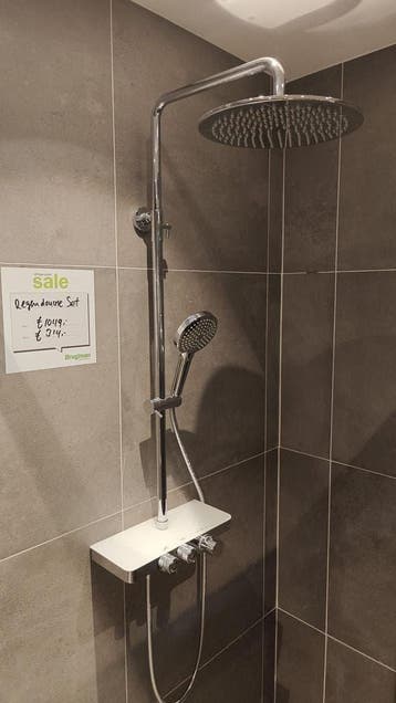 Regendouche set chroom met planchet en selectknoppen - 0035, Ophalen, Nieuw, Chroom, Douche
