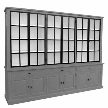 Buffetkast Soest signaalgrijs met stalen deuren 300 x 240cm, Ophalen of Verzenden, Nieuw