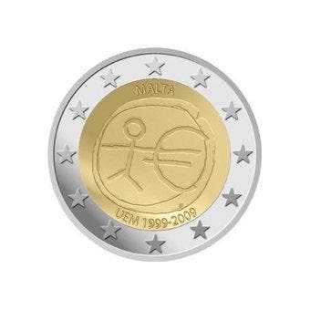 Malta 2 Euro 10 Jaar EMU 2009, Postzegels en Munten, Munten | Europa | Euromunten, Verzenden