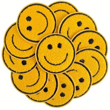 Embleem smiley - emoji - 6 x 6 cm - applicatie - opstrijk..., Ophalen of Verzenden, Nieuw, Overige typen