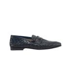 TESTONI - 8 UK - 42 IT - Tivoli Blue Unlined Loafer Woven, Nieuw