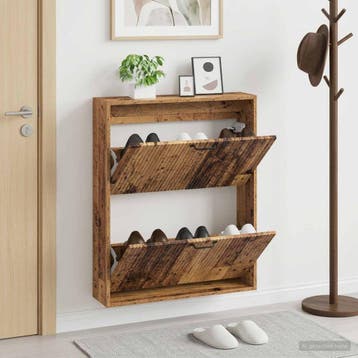vidaXL Wandgemonteerde Schoenkast HOORN 71 x 17 x 86 cm, Verzenden, Nieuw