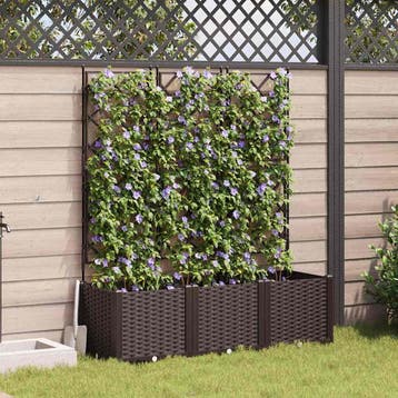 vidaXL Plantenbak 3 st Bruin 120 x 40 x 143 cm PP, Verzenden, Nieuw, Minder dan 60 cm, 60 cm of meer