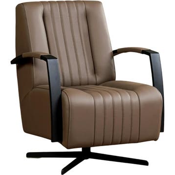 Set van 2 Leren draaifauteuils Galaxy - Hermes Lever, Nieuw, Ophalen of Verzenden, 50 tot 75 cm, Leer