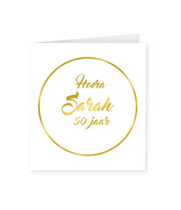 Sarah Verjaardagskaart Goud/Wit, Ophalen of Verzenden, Nieuw