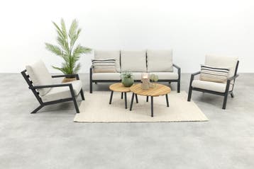 VDG Boston/Mindo stoel - 3-zitsbank loungeset - 5-delig, Verzenden, Nieuw, Hout, Loungeset