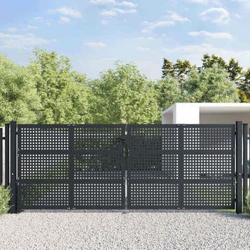 vidaXL Tuinpoort Antraciet 400x150 cm Staal, Verzenden, Nieuw
