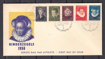 Nederland 1956 - FDC Kind - NVPH E28, Gestempeld