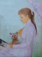 Guy Seradour (1922-2007) - La ragazza e il cagnolino - No