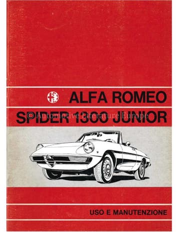 1971 ALFA ROMEO SPIDER 1300 JUNIOR INSTRUCTIEBOEKJE