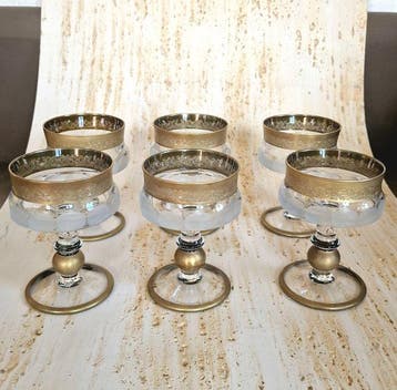 Champagneglas - Glas, Kristal, Verguld