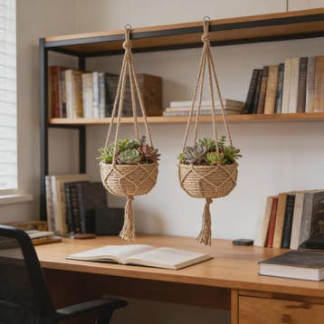 Macramé Plantenhanger - Decoratieve Hangmand voor Binnen & B, Verzenden, Nieuw