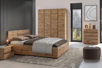 Houten Opbergbed Crotone - Eiken 160 x 200, Verzenden, Nieuw