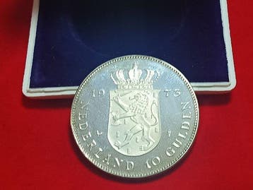 Nederland. 10 Gulden 1973 Silver Proof 925 ( 25 Grm-38 mm ), Postzegels en Munten, Munten | Nederland