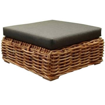 Sabuga voetenbank 92x92xH48 cm naturel rotan, Ophalen of Verzenden, Nieuw
