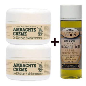 2x Ambachtscreme 200ml potten + 1x Arnica Sport Massageolie, Verzenden, Nieuw