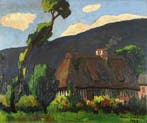 René Sautin (1881-1968) - Chaumière à Pont-Audemer