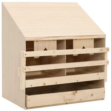 vidaXL Kippenlegkast 2 compartimenten 63x40x65 cm massief, Verzenden