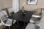 Eettafel - Auke - 120x85 cm - Zwart/Goud - Jörn, Verzenden, Nieuw