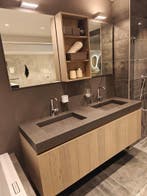 Design badmeubel 160cm met houtfineer fronten - 0020, Ophalen, Nieuw, 150 tot 200 cm, Wastafelkast