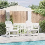 vidaXL Tuin loungeset 3 pcs Wit HDPE, Verzenden, Nieuw, 3 zitplaatsen, Loungeset
