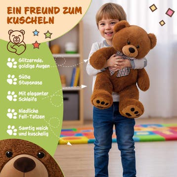 Knuffelbeer Bruin Pluche 50cm L (Knuffels, Speelgoed), Verzenden, Nieuw