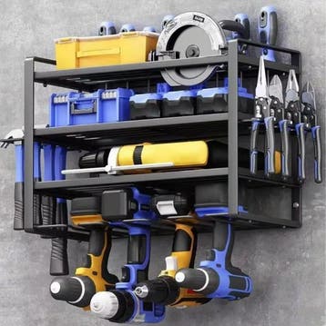 4-Laags Gereedschapsrek – Wand Organizer met Boormachinehoud, Verzenden, Nieuw