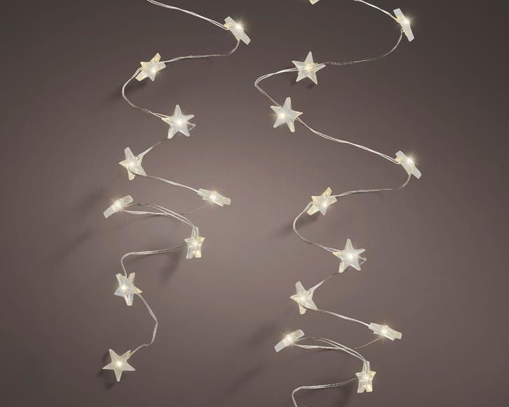 Stervormige micro led kerstverlichting, 95 cm, 20 lampjes,, Huis en Inrichting, Woonaccessoires | Kunstplanten en Kunstbloemen