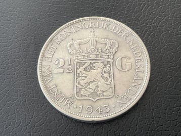 Nederland. Wilhelmina. 2 1/2 Gulden 1943 DENVER (Zonder