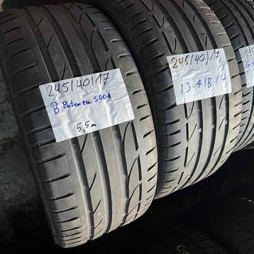 2 x Bridgestone Potenza S001 245-50-17 Zomerbanden 5,5mm, 17 inch, Ophalen of Verzenden, Band(en), Personenwagen
