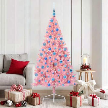 vidaXL Kunstmatig Voorverlicht Kerstboom met 300 LED Roze, Verzenden, Nieuw