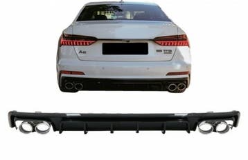 Diffusor Audi A6 S-Line C8 Zwart incl. sierstukken Zwart, Ophalen of Verzenden, Nieuw