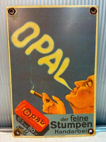 Emaille bord – OPAL Stumpen – sigaren reclame – vintage –, Verzamelen, Nieuw