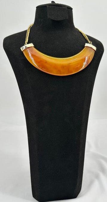 Kenneth Jay Lane - KJL – amber-stijl harsstatementketting –, Nieuw