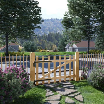 vidaXL Poort enkel 100x60 cm hazelaarhout, Verzenden, Nieuw