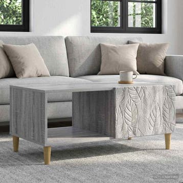 vidaXL Salontafel Grijs Sonoma 90 x 50 x 40 cm Bewerkt hout, Verzenden, Nieuw, Overige houtsoorten, 50 tot 100 cm