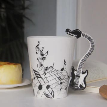 Keramiek mok Elektrische gitaar zwart (Muziek, Mokken), Ophalen of Verzenden, Nieuw