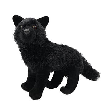 Wolf knuffel - pluche - zwart - 30 cm - dierenknuffel, Verzenden, Nieuw
