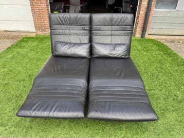 Rolf Benz PLURA multifunctionele design relax leren bank, Design, Tweepersoons, Zo goed als nieuw, Rechte bank