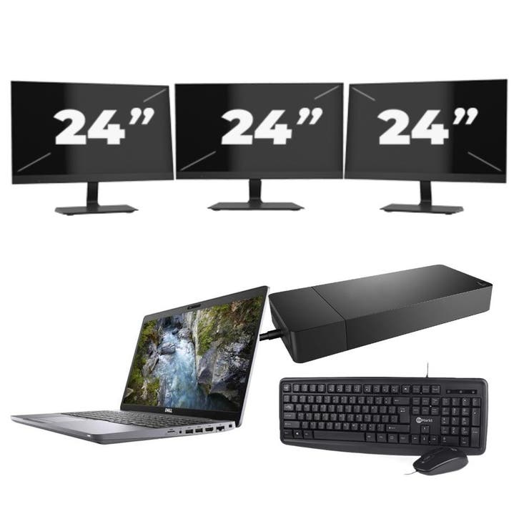 Dell Precision 3550 -   i7-10e  8GB  - 256GB  + 3x 24 inch, Computers en Software, Windows Laptops, SSD, 15 inch, Qwerty, Refurbished