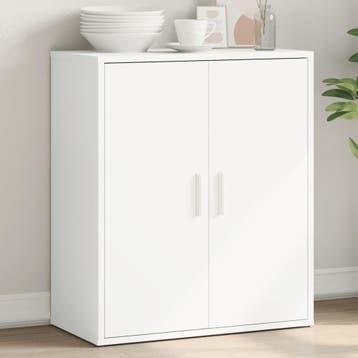 vidaXL Dressoir 60x31x70 cm bewerkt hout wit, Verzenden, Nieuw, Overige houtsoorten, Minder dan 50 cm