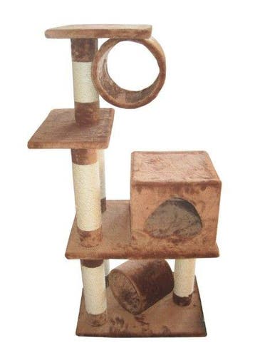 Krabpaal Topmast Verona Bruin – Luxe Krabpaal met Huisje,., Verzenden, Nieuw, Krabpaal
